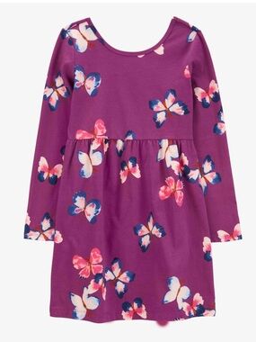 Carter’s Girls' Butterfly Print Long Sleeve Dress